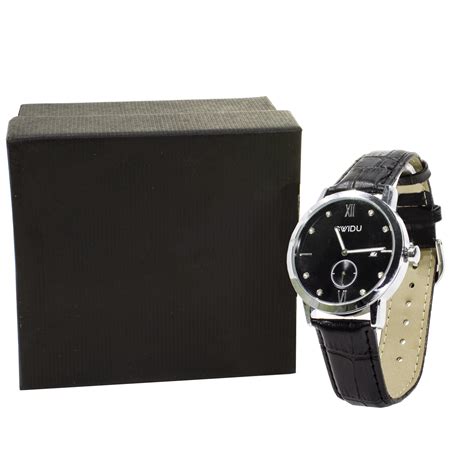 Стильные классические наручные мужские часы SWIDU Black с двумя ...