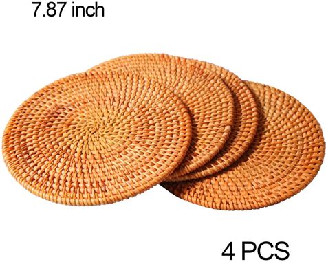 Chainplus Pcs Trivets For Hot Dishes Woven Rattan Trivets Hot Pads For Dinning Table Kitchen