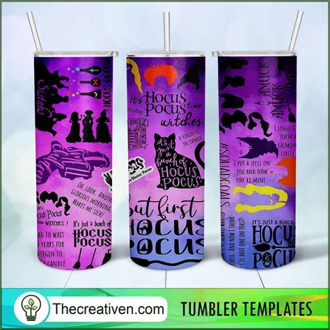 Its Hocus Pocus 20oz 20oz Skinny Straight Full Tumbler Wrap Png Digital File Premium