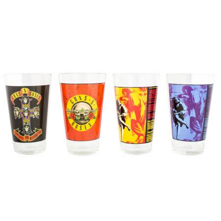 Guns N' Roses Album Covers 16 oz Pint Glass 4-Pack