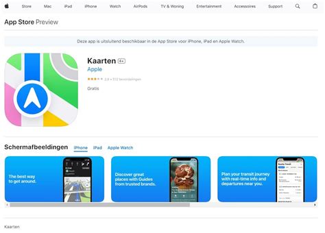 APP STORE Apple Kaarten | VAPH