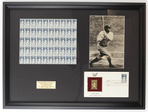 Babe Ruth Full Uncut U S Stamp Sheet Custom Framed Display With First Day Issue Cover