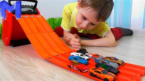 Новый ролик как hot wheels мега тягач автовоз и машинки хот вилс игрушки видео про машинки для детей