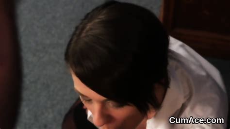 Nasty Sex Kitten Gets Jizz Shot On Her Face Swallowing All The Cum