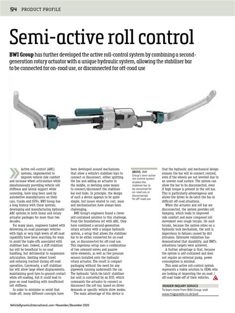 semi active roll control  actuator land vehicles