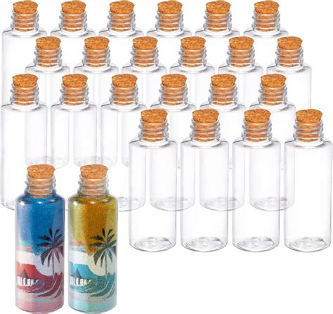 Amazon Dandat 50 Pcs 1 Oz Mini Plastic Sand Art Bottles With Lids