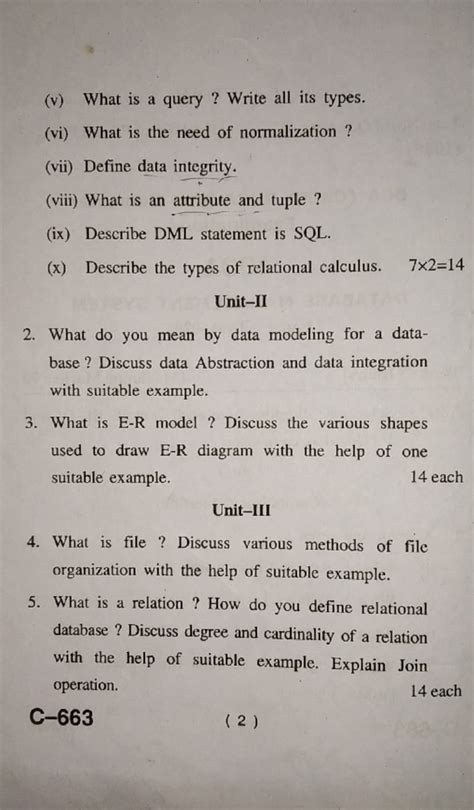 Bca Dbms Question Paper Hpu