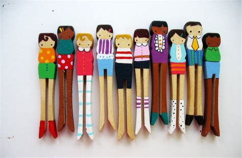 Wooden Folk Art Clothespin Dolls Custom Made Get A Set Flickr