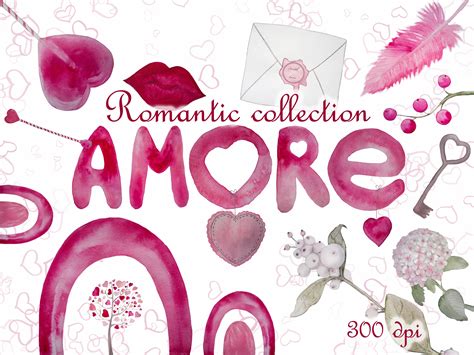 Романтическая коллекция Amore | Creative Market