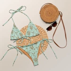 Desert Out West String Bikini Set Cactus Recycled Eco Friendly Bikini Mystical Beachwear