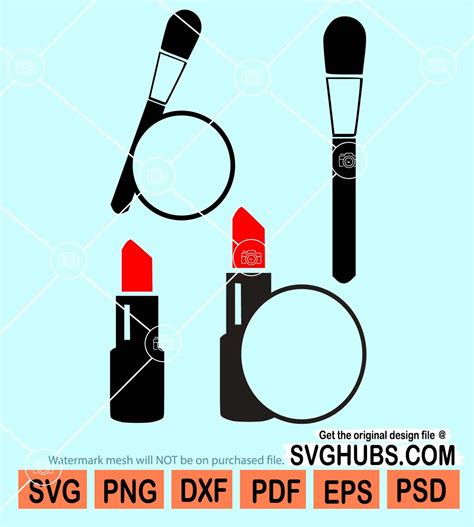 Lipstick And Make Up Brush Monogram Svg Make Up Monogram Svg Lipstick