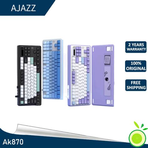 Ajazz Ak Mechanical Keyboard Three Mode G Wireless Bluetooth Hot Swap Rgb Screen Knob