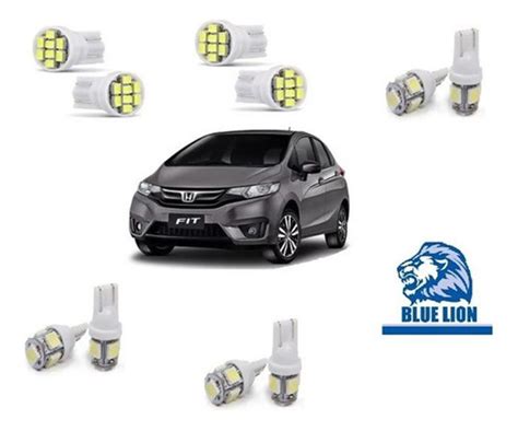 Kit Led Honda New Fit E Pingo Teto Placa R Top Blue Lion