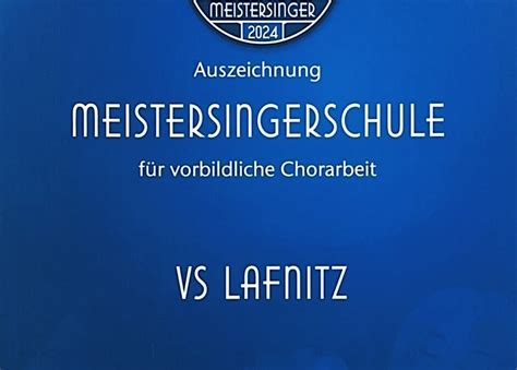 Meistersinger G Tesiegel F R Unsere Schule Vs Lafnitz At