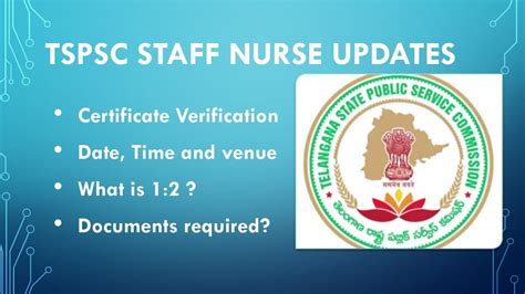 TSPSC Staff NURSE IMPORTANT UPDATE ON SELECTION PROCESS AND DOCUMENT