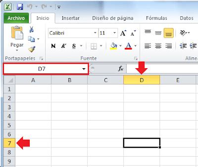 Microsoft Excel Planillas de Cálculo Columnas filas y coordenadas