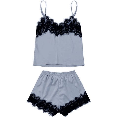 Jual Lingerie Baju Tidur Wanita Import Sleepwear Bahan Silk Set Wanita Gaun Renda Malam Pakaian