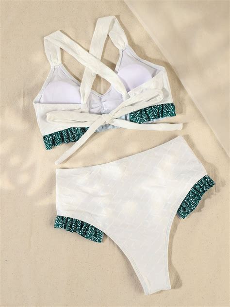 2022 Bikini Hoge Taille Bikini Set Shiny Badmode V Grandado