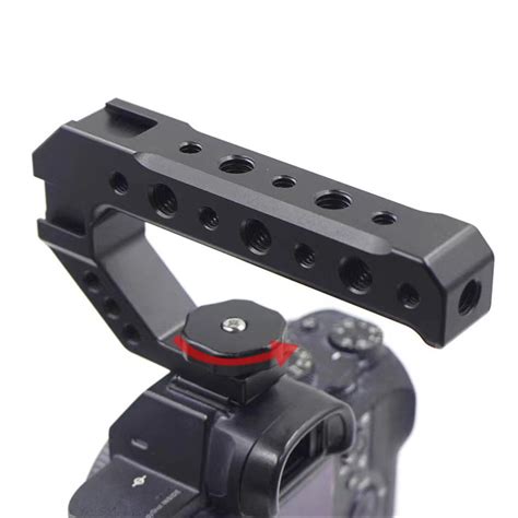 Camera Hot Shoe Top Handle Grip Universal Video Stabilizing Rig With 3 Cold Shoe Adapters For