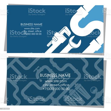 Plumbing Business Card Concept Stock Illustration Download Image Now