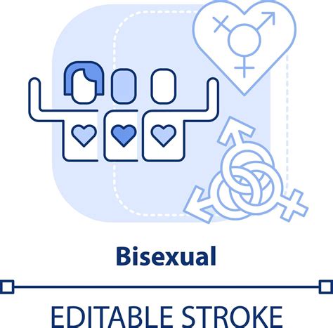 Bisexual light blue concept icon. Sexual attraction to males and