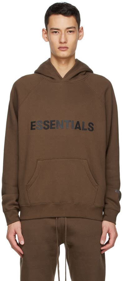 Essentials Ssense Exclusive Brown Logo Hoodie Shopstyle