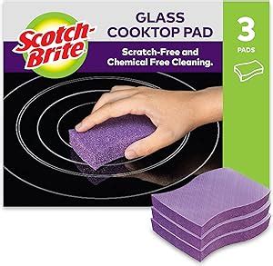 Scotch Brite Glass Cooktop Pads 3 Pieces Per Pack Cleans With Just