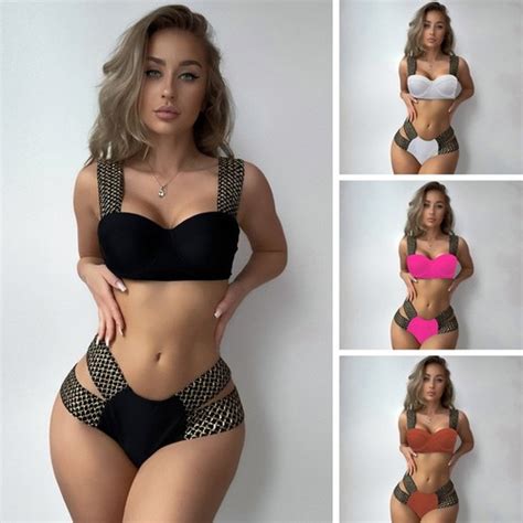 Swimming River Swimsuit Female Sexy Two Piece Set Steel Holder Gathered Bikini Ebay