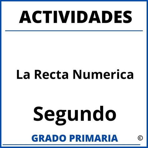 Actividades De La Recta Numerica Para Segundo Grado