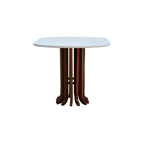 Mesa de Jantar Denver Tampo Oblongo 180x90cm Amêndoa Branco