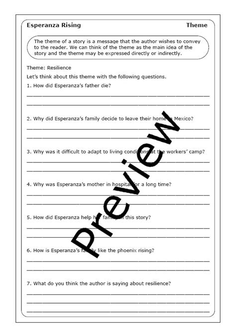 Pam Muñoz Ryan "Esperanza Rising" worksheets | Made By Teachers