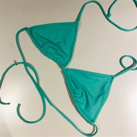 Victoria S Secret Swim Blue Triangle Bikini Top Poshmark