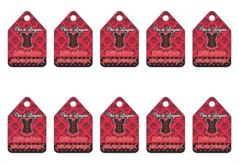 Tags De Agradecimento Chá De Lingerie v pt Mm X Mm