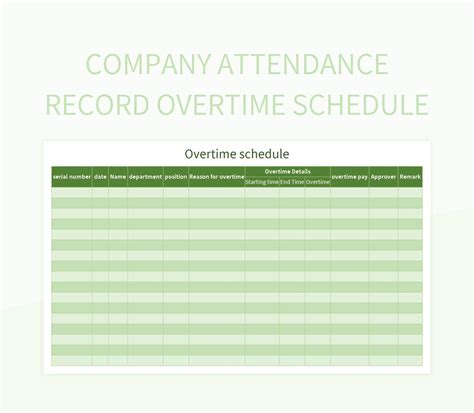 Free Overtime Schedule Templates For Google Sheets And Microsoft Excel