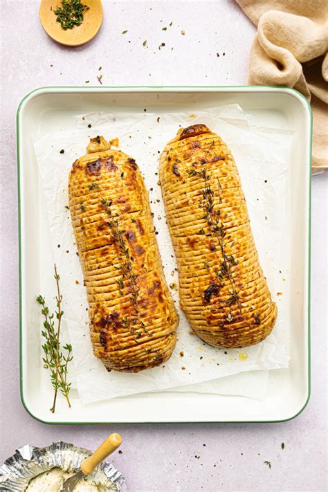 Hasselback Pompoen Met Roomkaas Honing Tijm Easy Culi