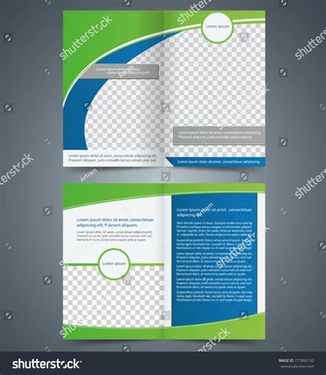 Empty Bifold Brochure Template Design Green Stock Vector 177800150
