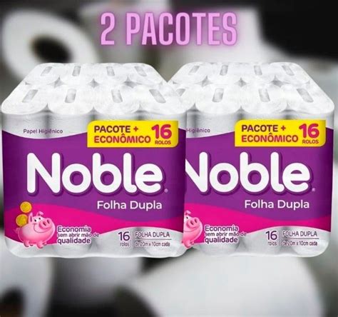 Kit Papel Higiênico Folha Dupla Noble 2 Pacotes 16 Unidades cada