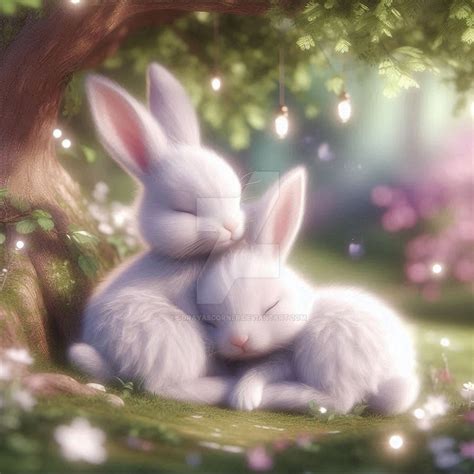Cute Cuddly Bunnies Under Tree 3d Hd By Sorayascorner On Deviantart