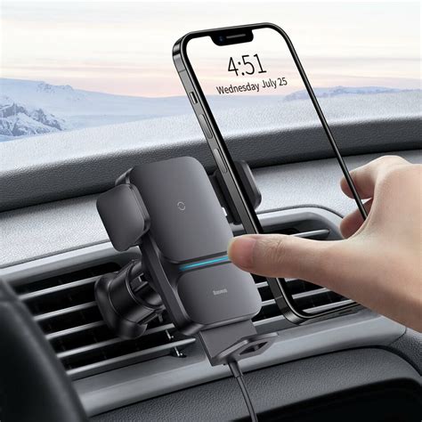 Baseus Wisdom Auto Alignment Car Mount Wireless Charger Qi W