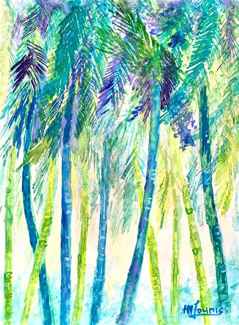 Palm Tree Wall Art Watercolor Print Tropical Florida Art Etsy