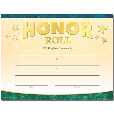 Honor Roll Gold Foil Stamped Certificates Positive Promotions