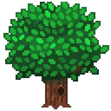 An 8 bit retro styled pixel art illustration of an oak tree. 19527064 PNG