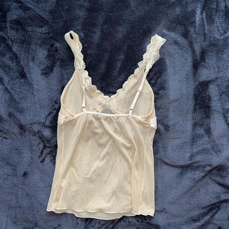 Sheer Nude Lace Lingerie Cami Tank Top Lace Depop