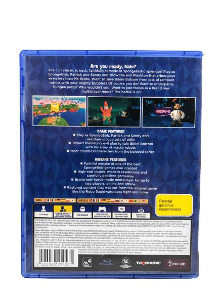 Spongebob Squarepants Battle For Bikini Bottom Rehydrated PS4 Appleby Games