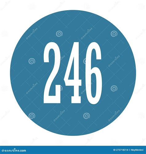 246 Numeral Logo with Round Frame in Blue Color Stock Vector ...