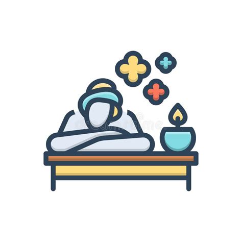 Color Illustration Icon For Relax Massage And Healing Stock Vector