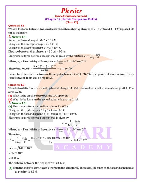 Ncert Solutions For Class Physics Chapter