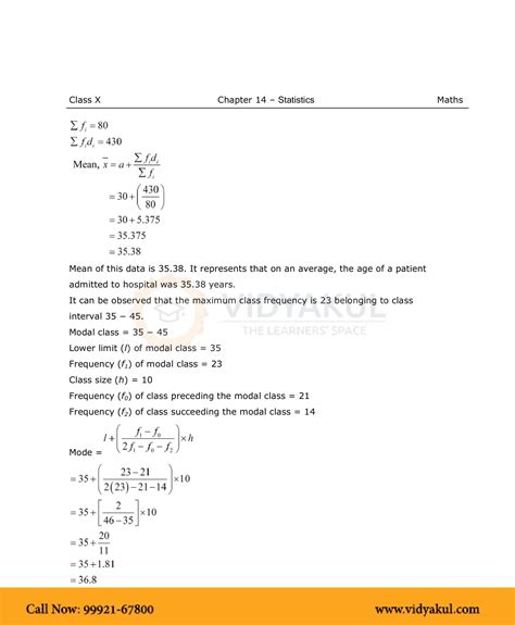 Class 10th Math Statistics Ncert Solution Cbse 2023