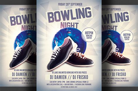 Bowling Night Flyer Template Flyer Templates On Creative Market