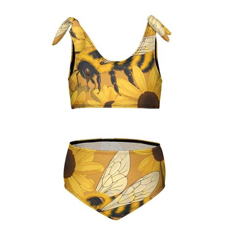 Bee Daisy Flower Girl S Piece Bikini Set Beach Sport Swimsuit Swimwear Y Cm Walmart